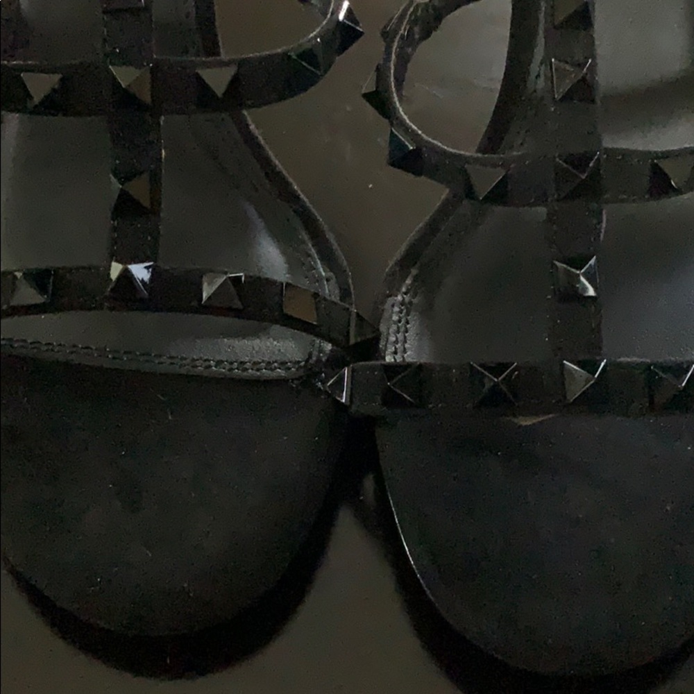 Olivia Black Studded Strappy Heels - Picture 4 of 5